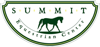Summit Equestrian Center Logo. A silhouette of a horse with the words in an arc around it.